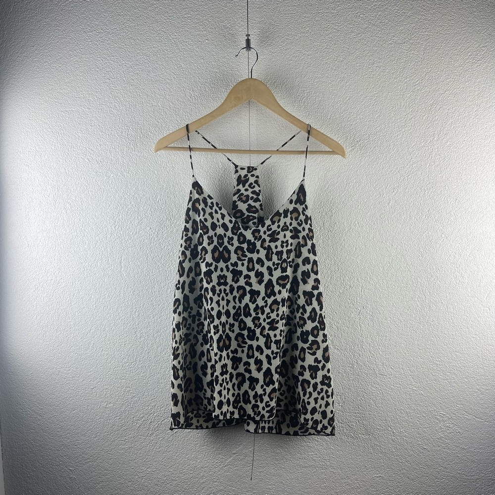Newbury Kustom l L Animal Leopard Print Spaghetti Strap Racerback Swing Camisole